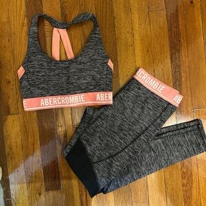Abercrombie & Fitch Pink and Black Activewear Set